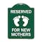 Signmission Pink Reserved Parking for New Mothers, Green & White Aluminum Sign, 18" x 24", GW-1824-23299 A-DES-GW-1824-23299 - alternate 1